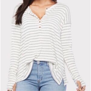 Peyton Jensen Casper Stripe Long Sleeve Henley Size S